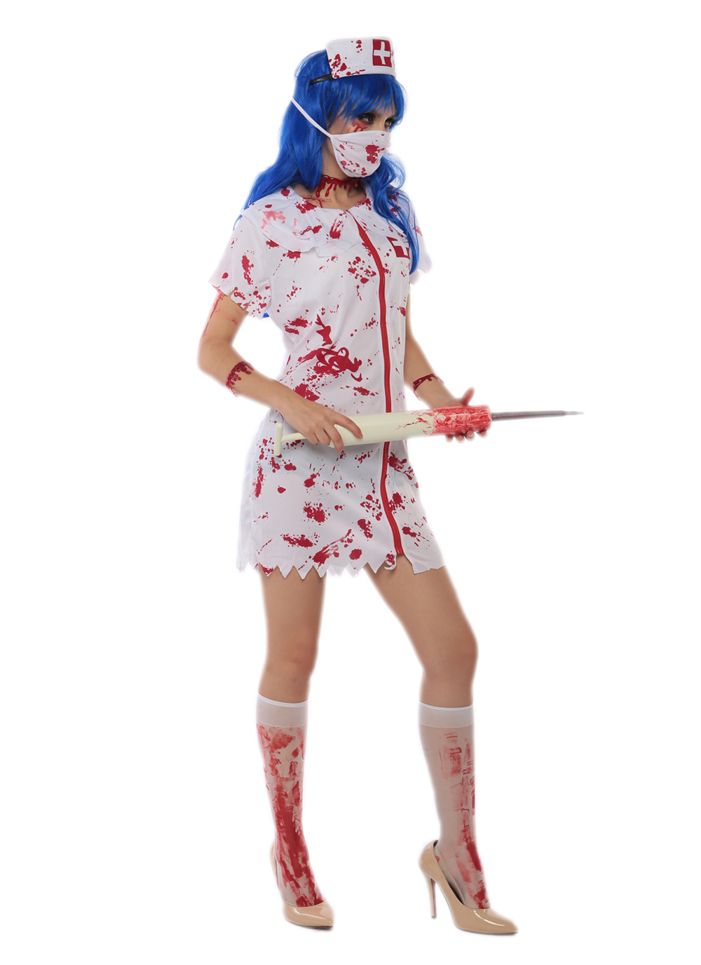 F1712 halloween zombie nurse costume,it comes with headwear,dress